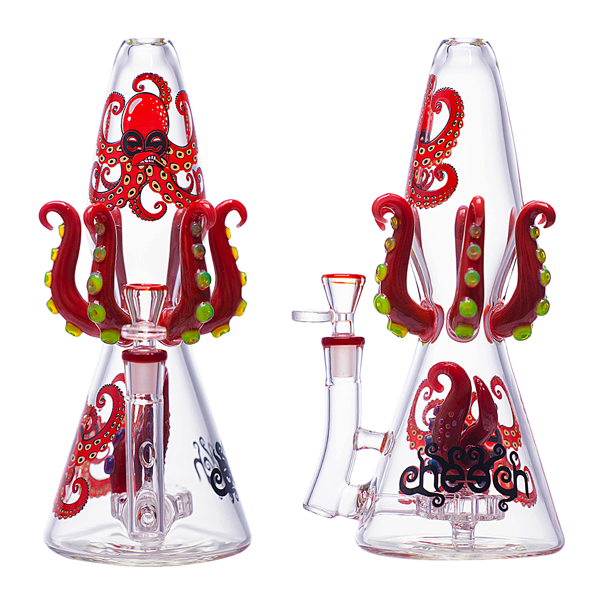 Cheech Sea Monsterous Looks Octopus Tentacles Perc Lava Lamp Shaped Waterpipe (CHE-401) | 12 inches | Assorted Colors product image